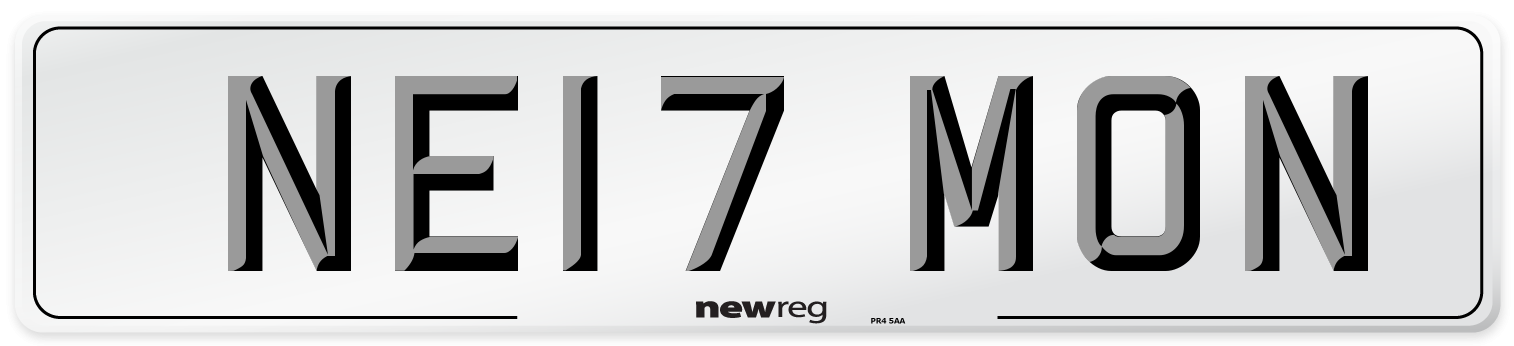 NE17 MON Number Plate from New Reg